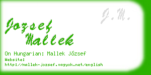 jozsef mallek business card